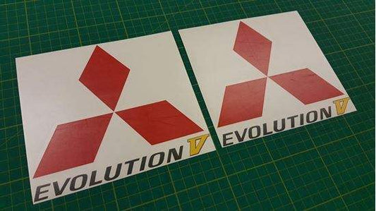 0002716_mitsubishi-evolution-5-spoiler-side-decals-stickers_550 - R&E Wraps and Graphics LTD - Mitsubishi Evolution 5 Spoiler Decals X2 - EVO, EVOLUTION, Evolution IV, mitsubishi, Mitsubishi Evolution VI