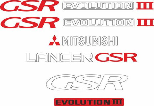 Mitsubishi Lancer GSR evolution 3 full replacement Decals