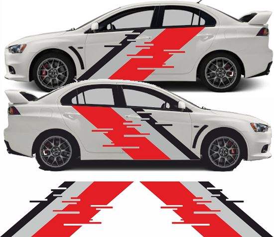 0025788_mitsubishi-lancer-evolution-side-graphics-stickers-fits-all-evos_550 - R&E Wraps and Graphics LTD - Mitsubishi Lancer Evolution Side Stripes (Fits all Evos) - EVO, EVOLUTION, Lancer, Mitsubishi, side stripes, Tommi Makinen