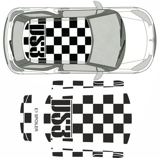 Citroen DS3 Chequered Roof Graphics