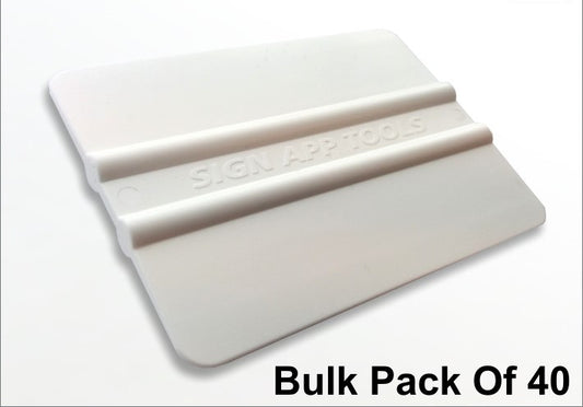 Pack of 40 plastic squeegees. 101 x 75mm.