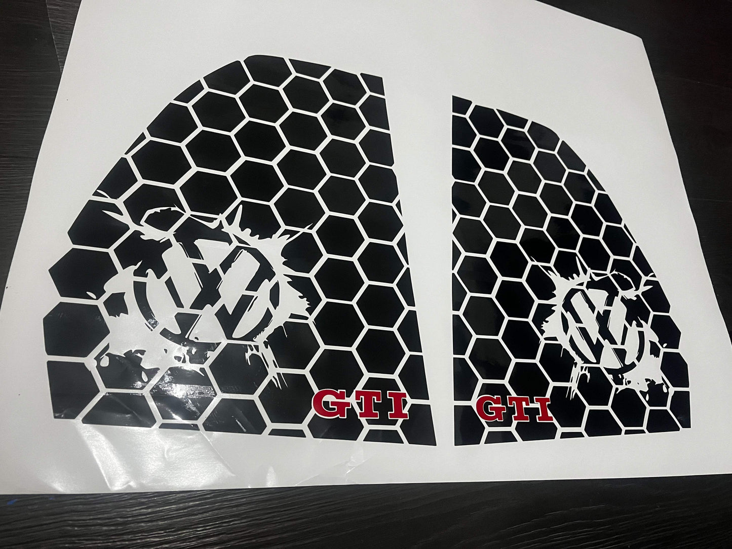 00D28CB8-7703-4B6C-AD96-C3D513D97380 - R&E Wraps and Graphics LTD - Volkswagen Golf MK5-7 GTI Honey Comb Side Window Stickers - honey comb, side window decals, stickers, volkswagen golf, Volkswagen.