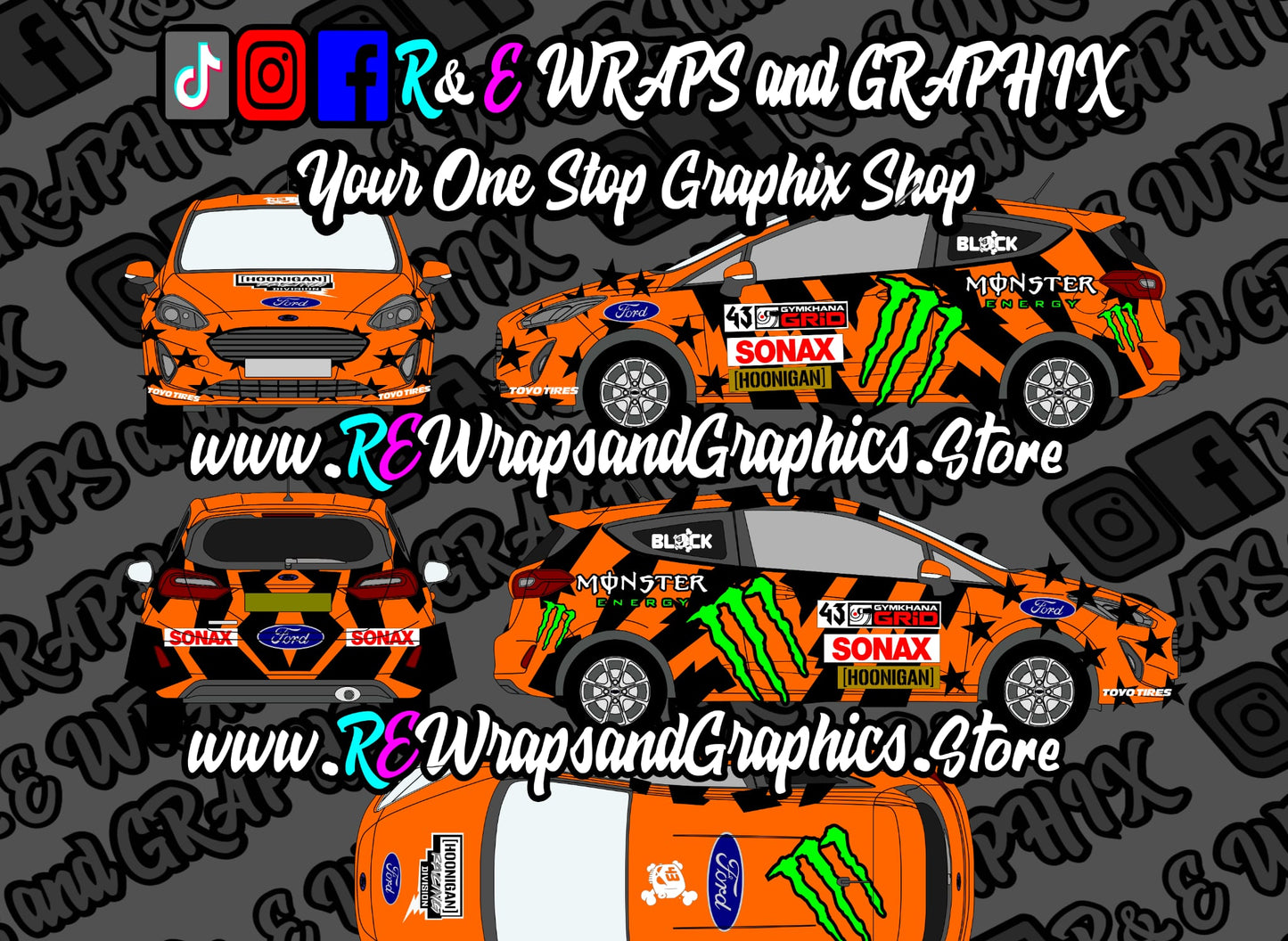 Ford Fiesta mk7 ST Monster Energy 43 Graphic Kit