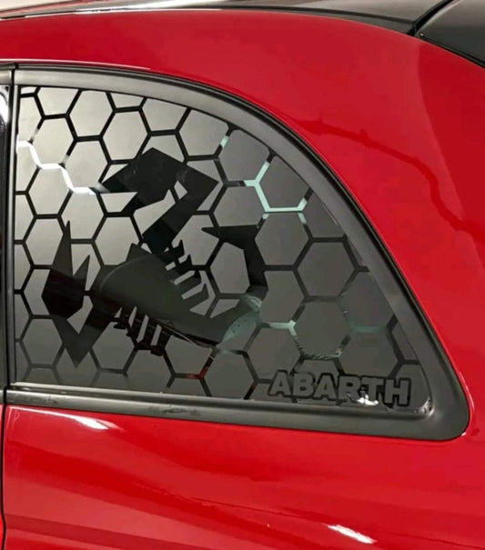 0B5A3EC3-F7E4-4419-8239-9BE2EDA01966 - R&E Wraps and Graphics LTD - Fiat 500 Abarth Honey Comb Side Window Stickers - fiat 500, Fiat Abarth, honey comb, side window decals, stickers