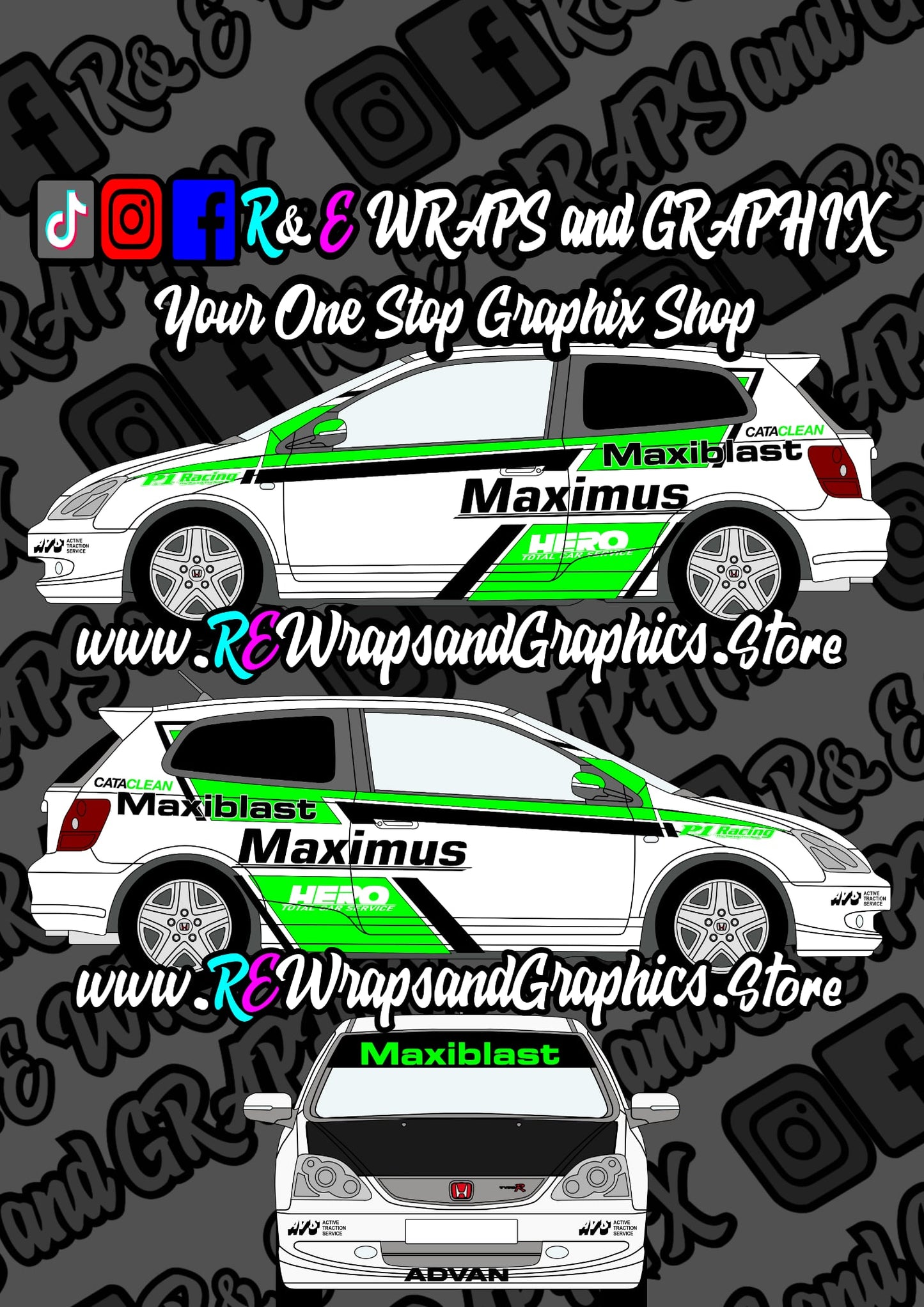 Honda Civic Type-R Buddy Club Graphic Kit - (EK9 onwards)