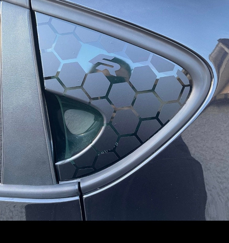 15286C73-9103-4153-A65A-E1223A97DBC6 - R&E Wraps and Graphics LTD - Seat Leon mk2 FR Honey Comb Side Window Stickers - honey comb, ibiza, Seat., side window decals, stickers, Volkswagen.
