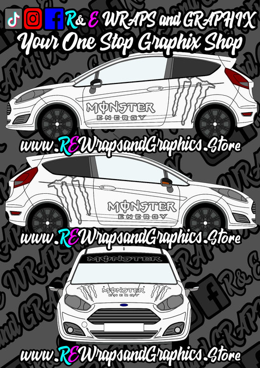 Monster Energy Graphic Kit - Universal To All Vehicles