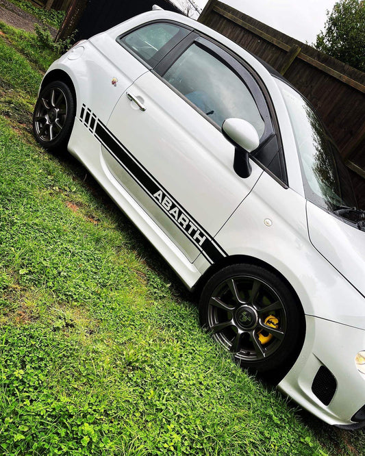 18EC9782-6C10-4025-97A3-343BBDDC46F9 - R&E Wraps and Graphics LTD - Fiat 500 Abarth Side Stripes - abarth, abarth side stripes, fiat 500 abarth side stripes, fiat 500 side stripes, side stripes