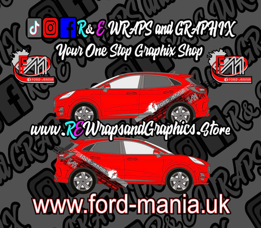Ford Puma 2019 onwards Ford Mania Graphic Kit