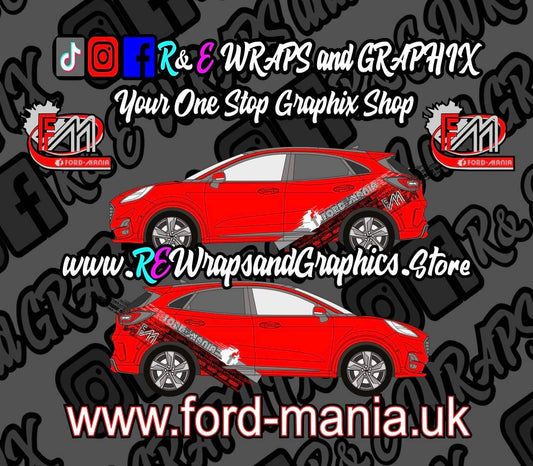 22FD04C2-800F-4C63-9DA7-DA2CBCDA3467 - R&E Wraps and Graphics LTD - Ford Puma 2019 onwards Ford Mania Graphic Kit - ford, Ford Graphic Kits, ford mania, ford mania graphics, ford mania stickers, ford puma, graphic kits