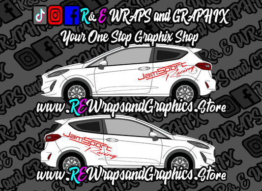 Ford Fiesta JamSport Racing Side Decals