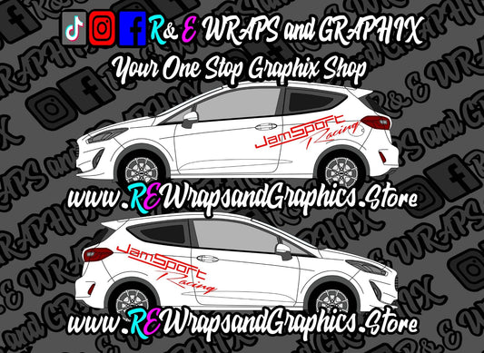 238008e3-bd96-4f63-a89e-cb747013394a - R&E Wraps and Graphics LTD - Ford Fiesta JamSport Racing Side Decals - JamSport