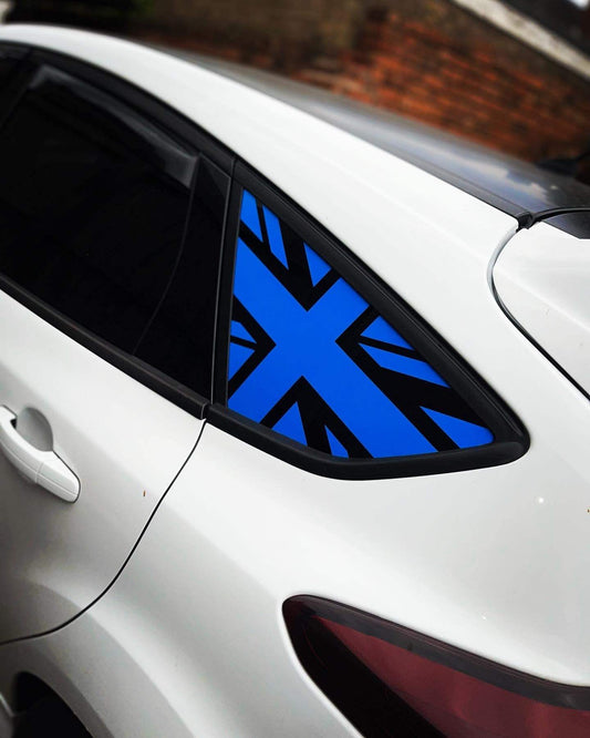 279DD7C8-F9B4-4AD9-86DF-94EEC63A2439 - R&E Wraps and Graphics LTD - Ford Focus MK3 Union Jack Window Flag Decals - Ford focus mk3, Ford focus mk3 window flags, Union ja, Union Jack, Window flags