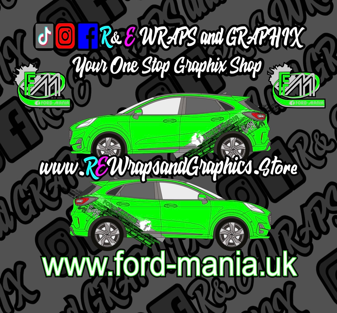 Ford Puma 2019 onwards Ford Mania Graphic Kit