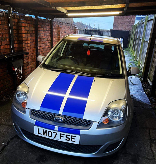 339649288_6202820876447863_1946538054507659042_n - R&E Wraps and Graphics LTD - Ford Fiesta Racing Stripes - Bonnet stripe, ford, ford fiesta, racing stripes