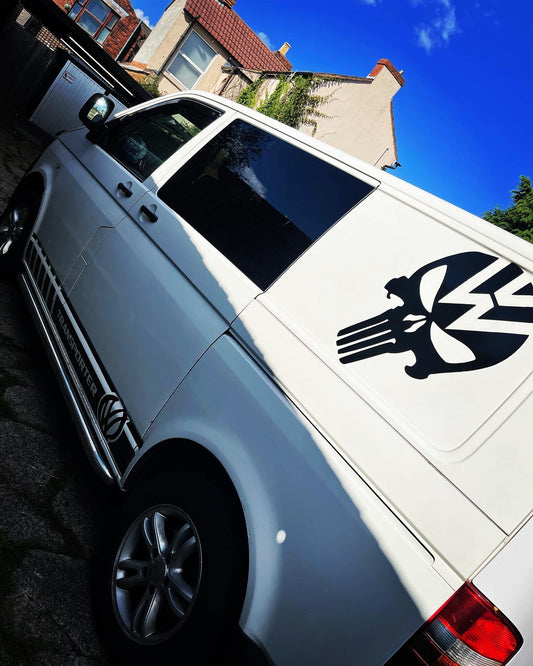 Volkswagen T5 Punisher Skull Side Panel Decals x2
