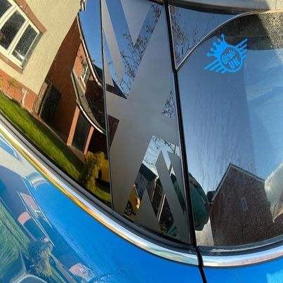 343290478_562928105710433_8551695672735600455_n - R&E Wraps and Graphics LTD - Mini F56 Cooper S Rear Quarter Panel Union Jack Graphics - cooper, mini, Mini Cooper, Union Jack, window flags