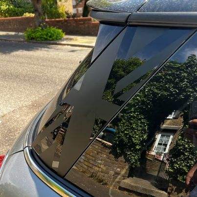 343432351_1366968324151640_6200019656792742121_n - R&E Wraps and Graphics LTD - Mini F56 Cooper S Rear Quarter Panel Union Jack Graphics - cooper, mini, Mini Cooper, Union Jack, window flags