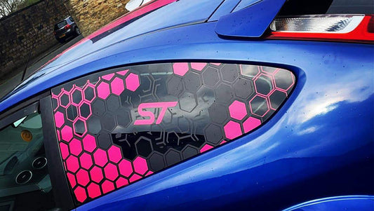 347081395_841715893969415_6015464429437599872_n - R&E Wraps and Graphics LTD - Ford Focus ST mk2 Honeycomb Side Window Stickers - ford, ford focus, honey comb, side window decals