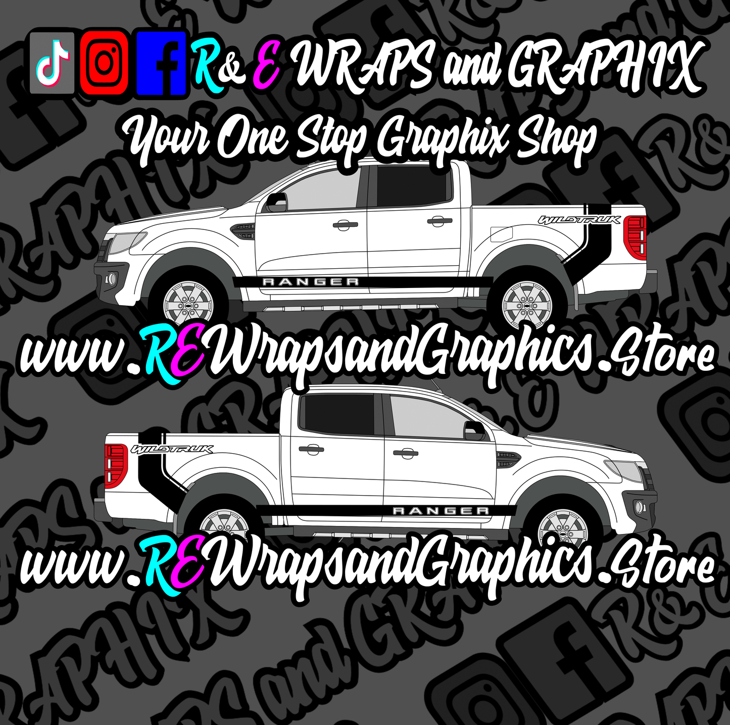 350910591_1933842593648975_1946418245214777440_n - R&E Wraps and Graphics LTD - Ford Ranger Wildtruk Side Stripes - 4x4, ford ranger, Ford ranger raptor, ford ranger stickers, ford ranger wildtrak side stripes, ford raptor, ford side stripes, ranger, wildtrak, wildtrak side stripes, wildtrak stickers, wildtruk