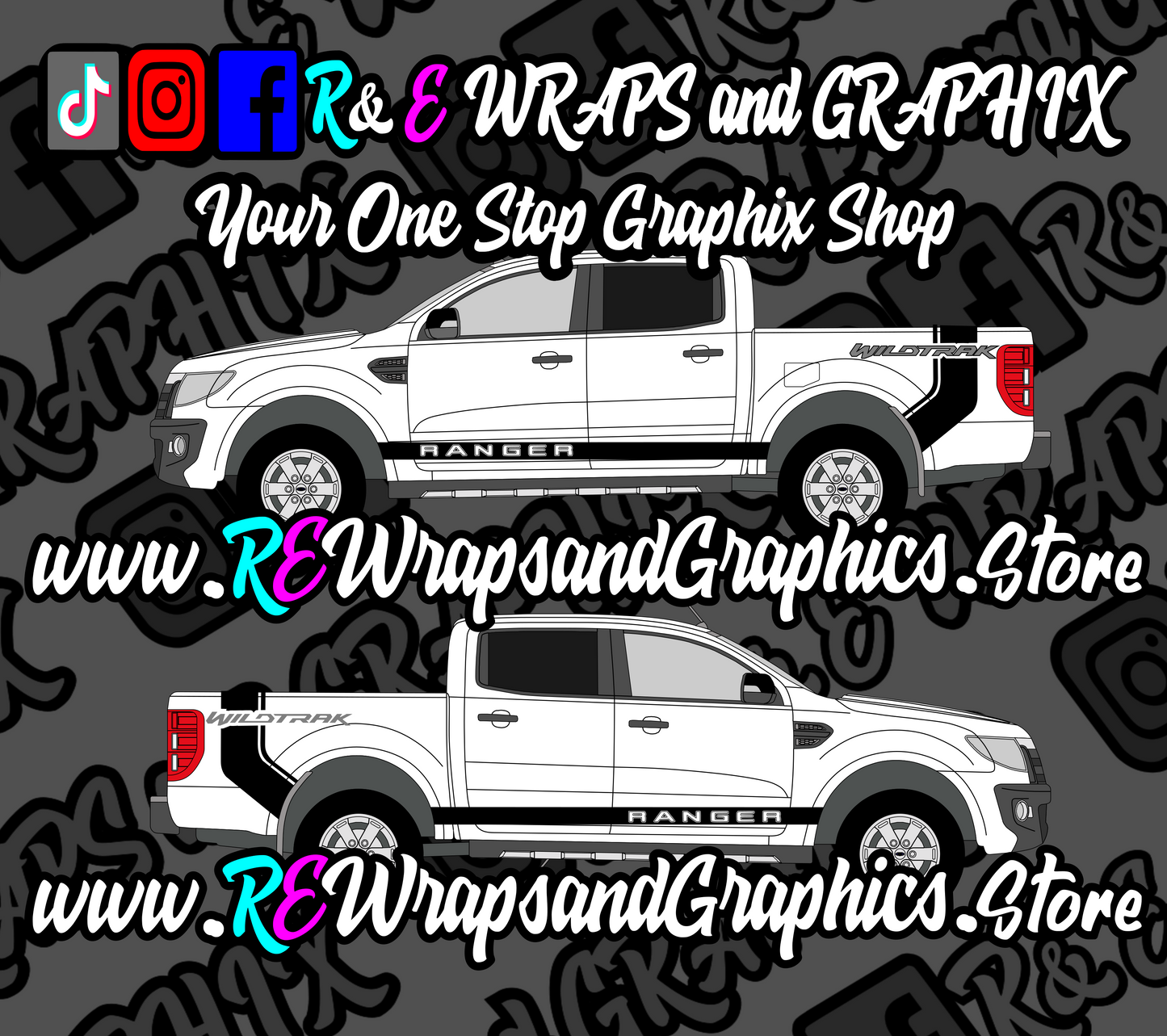 Ford Ranger Wildtrak Side Stripes