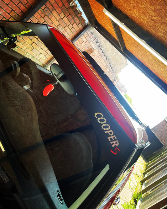 352724633_960300288617584_5689621325341021605_n - R&E Wraps and Graphics LTD - Mini Cooper S Sunstrip - Cooper S, cooper s sunstrip, mini, Mini Cooper, mini cooper s sunstrip, Mini cooper sunstrip, sunstrip, sunstrips