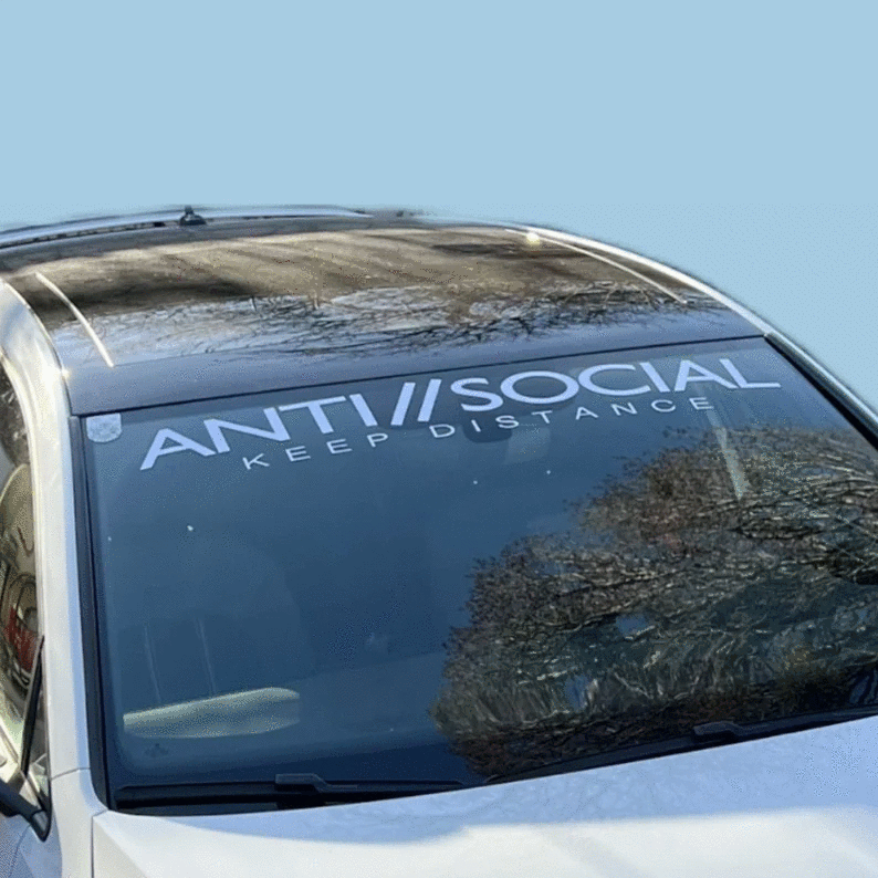 Antisocial Keep Distance Window Sticker