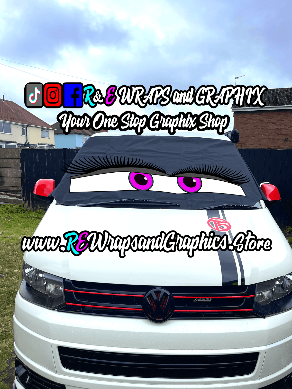 356998803_1038220484173952_3773321523250085338_n - R&E Wraps and Graphics LTD - Campervan Windscreen Covers Girl Eyes 2 - T5/T6/T4 - campervan, sunstrips, t5, T5 windscreen cover, t6 windscreen cover, Volkswagen t5, window cover, windscreen cover
