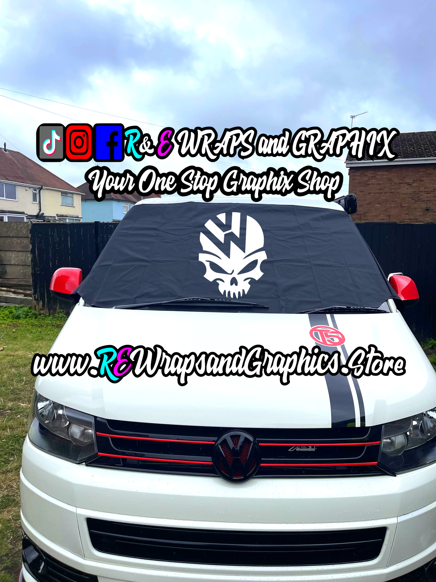 Campervan Windscreen Covers VW Skull- T5/T6/T4