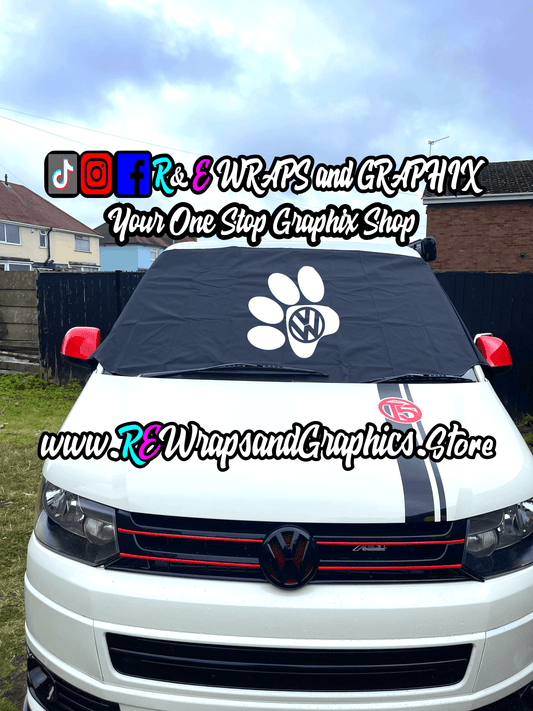 361095790_805058147670980_6352750144134490805_n - R&E Wraps and Graphics LTD - Campervan Windscreen Covers VW Dog Paw - T5/T6/T4 - campervan, sunstrips, t5, T5 windscreen cover, t6 windscreen cover, Volkswagen t5, window cover, windscreen cover