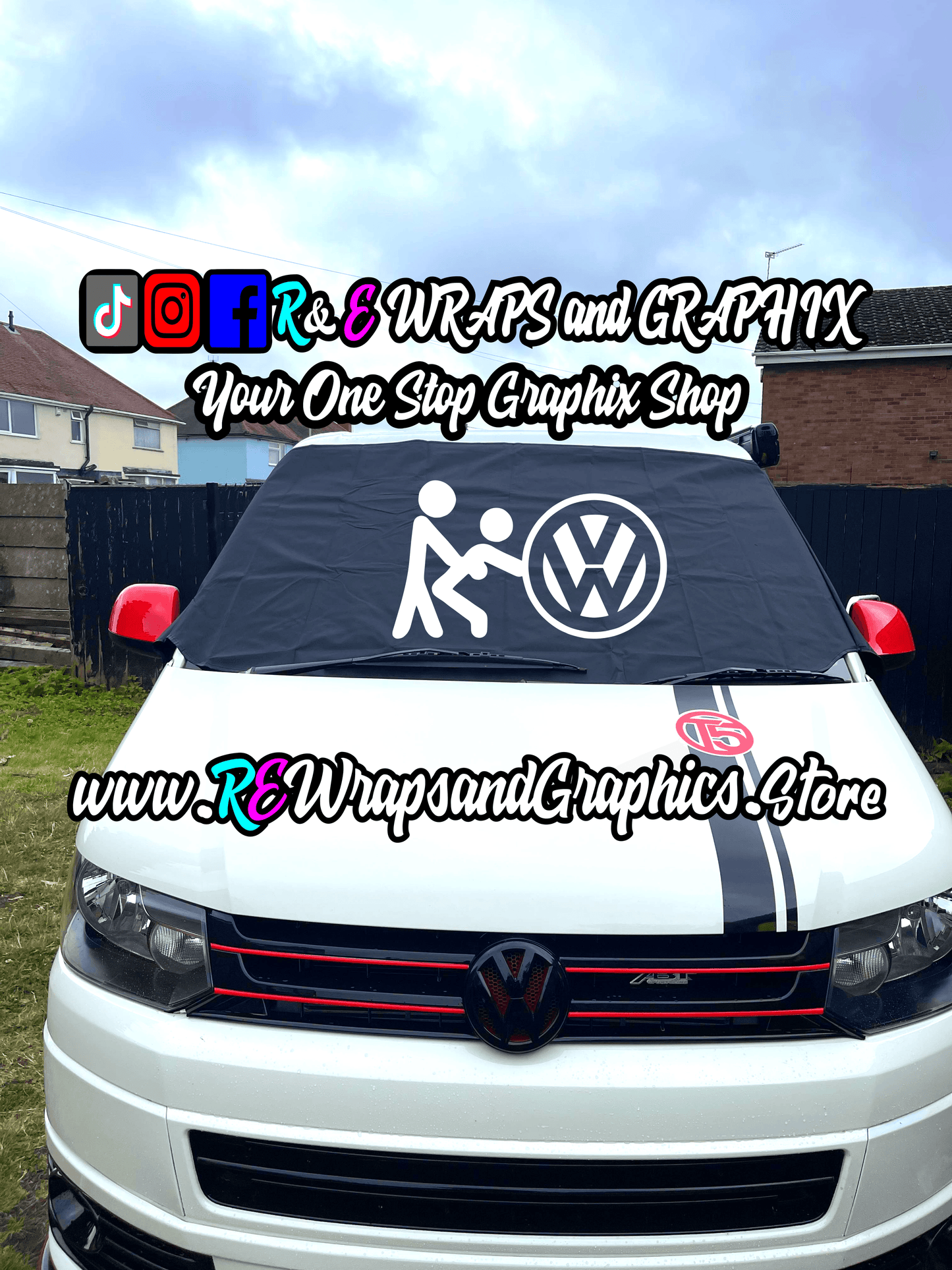 361126630_1275448443113865_6992278603014359980_n - R&E Wraps and Graphics LTD - Campervan Windscreen Covers VW Stick People - T5/T6/T4 - campervan, sunstrips, t5, T5 windscreen cover, t6 windscreen cover, Volkswagen t5, window cover, windscreen cover