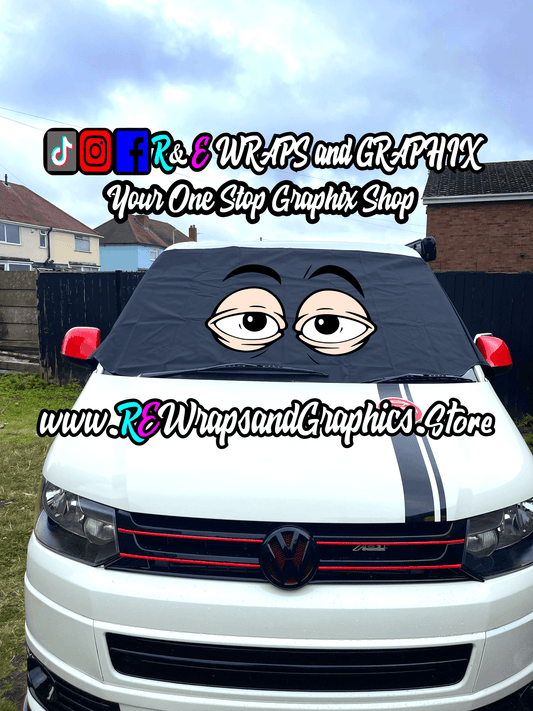 364188029_993525535103127_5753305469175914844_n - R&E Wraps and Graphics LTD - Campervan Windscreen Covers Stoned Eyes 5 - T5/T6/T4 - campervan, sunstrips, t5, T5 windscreen cover, t6 windscreen cover, Volkswagen t5, window cover, windscreen cover