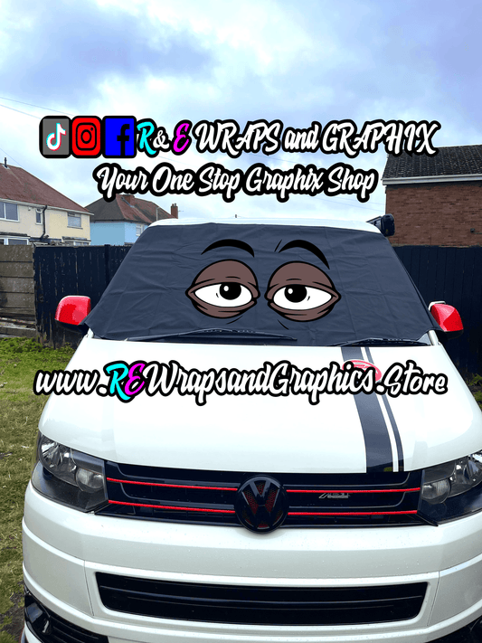 364255666_241388708833999_3939099058288005397_n - R&E Wraps and Graphics LTD - Campervan Windscreen Covers Stoned Eyes 5 - T5/T6/T4 - campervan, sunstrips, t5, T5 windscreen cover, t6 windscreen cover, Volkswagen t5, window cover, windscreen cover