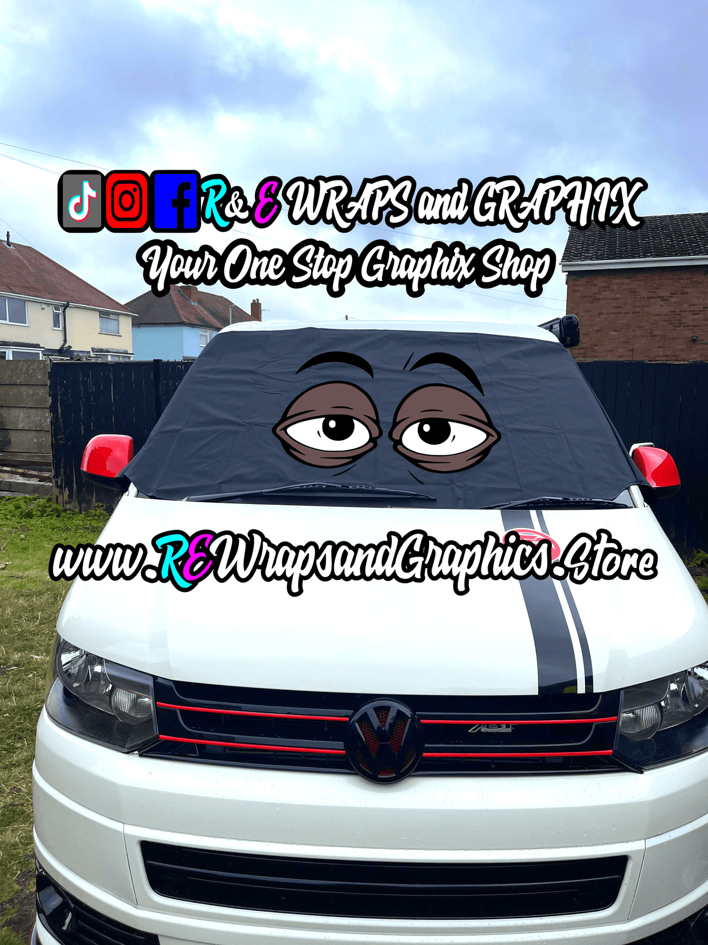 364255666_241388708833999_3939099058288005397_n - R&E Wraps and Graphics LTD - Campervan Windscreen Covers Stoned Eyes 5 - T5/T6/T4 - campervan, sunstrips, t5, T5 windscreen cover, t6 windscreen cover, Volkswagen t5, window cover, windscreen cover