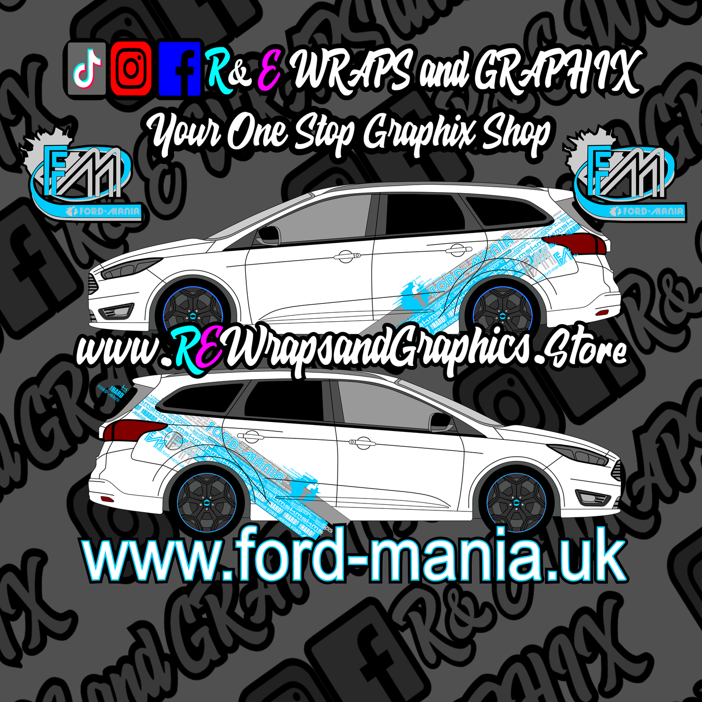 Ford Focus Estate 2011-14 Ford Mania Graphic Kit