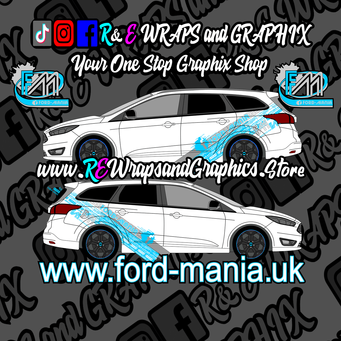 369146184_680070430706532_3793699511119734660_n - R&E Wraps and Graphics LTD - Ford Focus Estate 2011-14 Ford Mania Graphic Kit - focus estate, ford focus, ford focus graphic kit, ford focus graphic kits, Ford Graphic Kits, ford mania, ford mania graphics, ford mania stickers, graphic kits