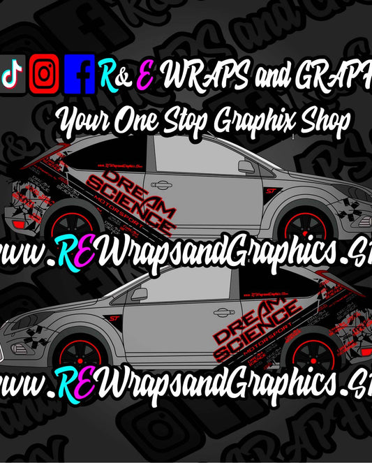371857528_1007413427239603_1718484035457407239_n - R&E Wraps and Graphics LTD - Dream Science Graphic Kit - Dream Science, dream science graphic kit, dream science graphics, dreamscience, dreamscience graphics, Ford, ford focus graphic kit, ford focus graphic kits, Ford Focus Mk2 ST/RS Dream Science Graphic Kit, ford focus rs graphic kit, ford focus st, ford focus st graphic kits, Ford Graphic Kits, graphic kits, sticker kits