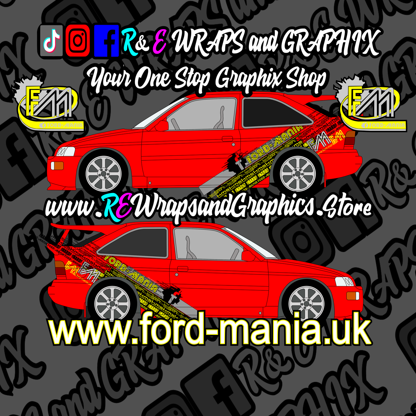 Ford Escort 1992-96 Cosworth Ford Mania Graphic Kit