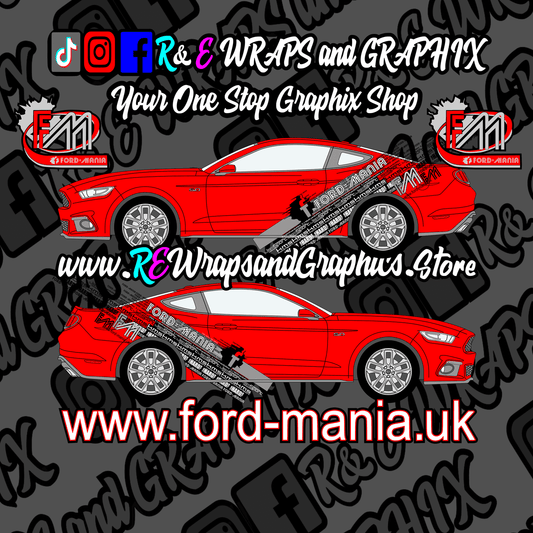 378269579_1011488133421687_4130139824660234876_n - R&E Wraps and Graphics LTD - Ford Mustang 2015-21 Ford Mania Graphic Kit - Ford Graphic Kits, ford mania, ford mania graphics, ford mania stickers, ford mustang, ford mustang gt, graphic kits, mustang, mustang gt
