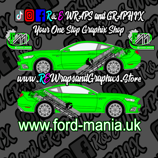 378279060_253767667651291_5297495197637568410_n - R&E Wraps and Graphics LTD - Ford Mustang 2015-21 Ford Mania Graphic Kit - Ford Graphic Kits, ford mania, ford mania graphics, ford mania stickers, ford mustang, ford mustang gt, graphic kits, mustang, mustang gt