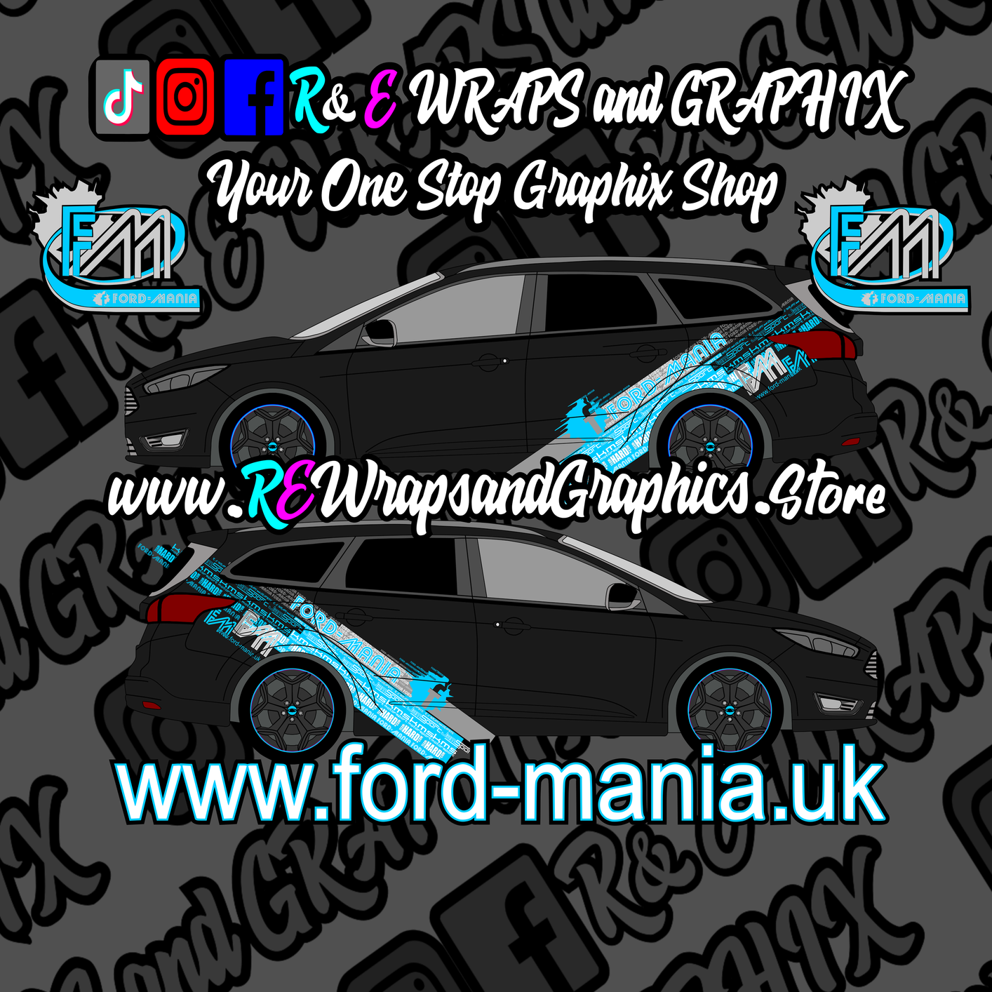 Ford Focus Estate 2011-14 Ford Mania Graphic Kit