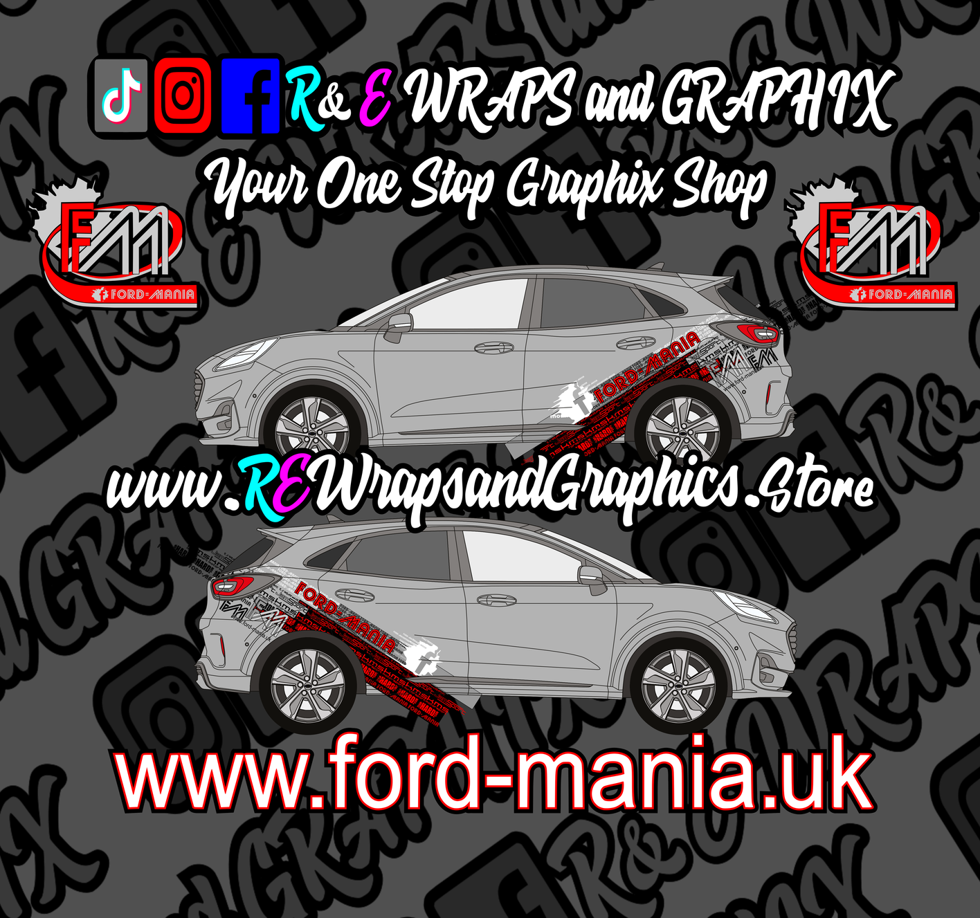 Ford Puma 2019 onwards Ford Mania Graphic Kit
