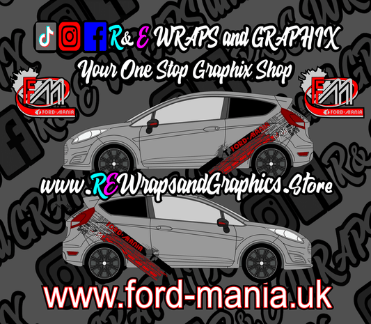 379413587_1373000510232129_6602931712640080880_n - R&E Wraps and Graphics LTD - Ford Fiesta 2013-17 Ford Mania Graphic Kit (will fit ST models) - fiesta, ford, ford fiesta, Ford Graphic Kits, ford mania, ford mania graphics, ford mania stickers, graphic kits