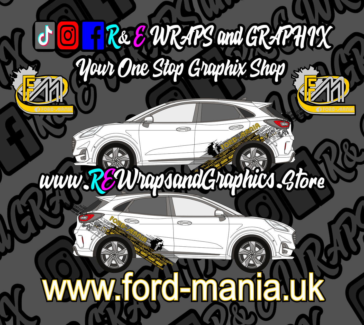 Ford Puma 2019 onwards Ford Mania Graphic Kit