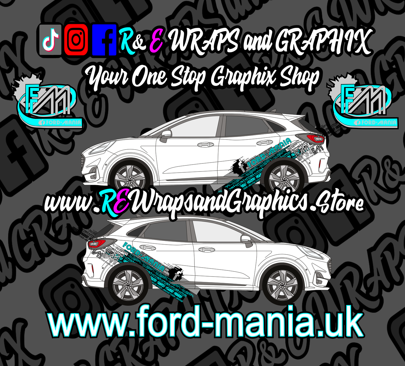 Ford Puma 2019 onwards Ford Mania Graphic Kit