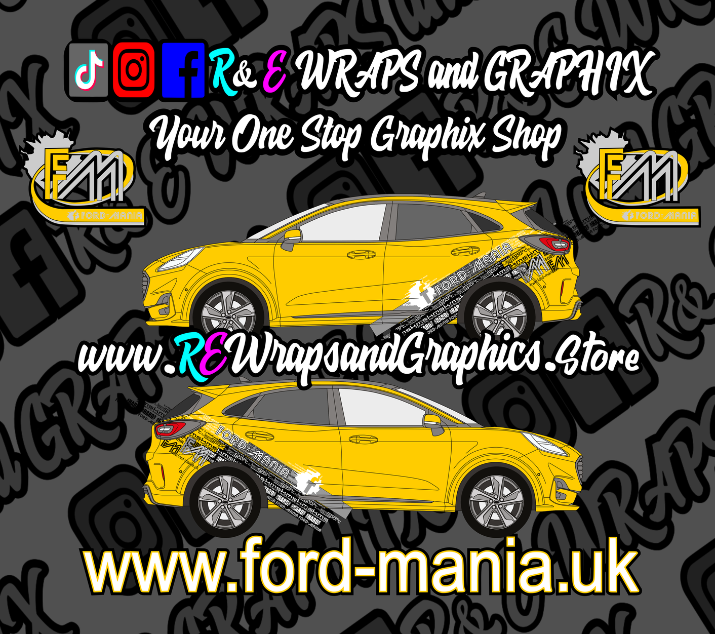 Ford Puma 2019 onwards Ford Mania Graphic Kit