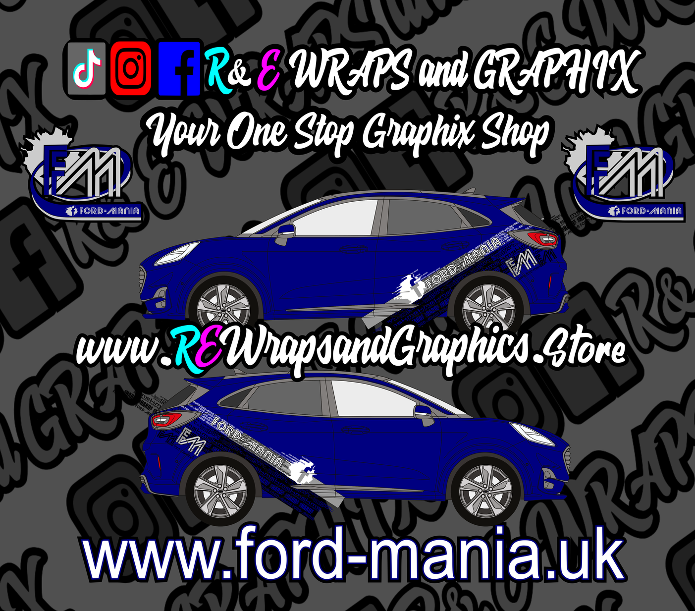 Ford Puma 2019 onwards Ford Mania Graphic Kit