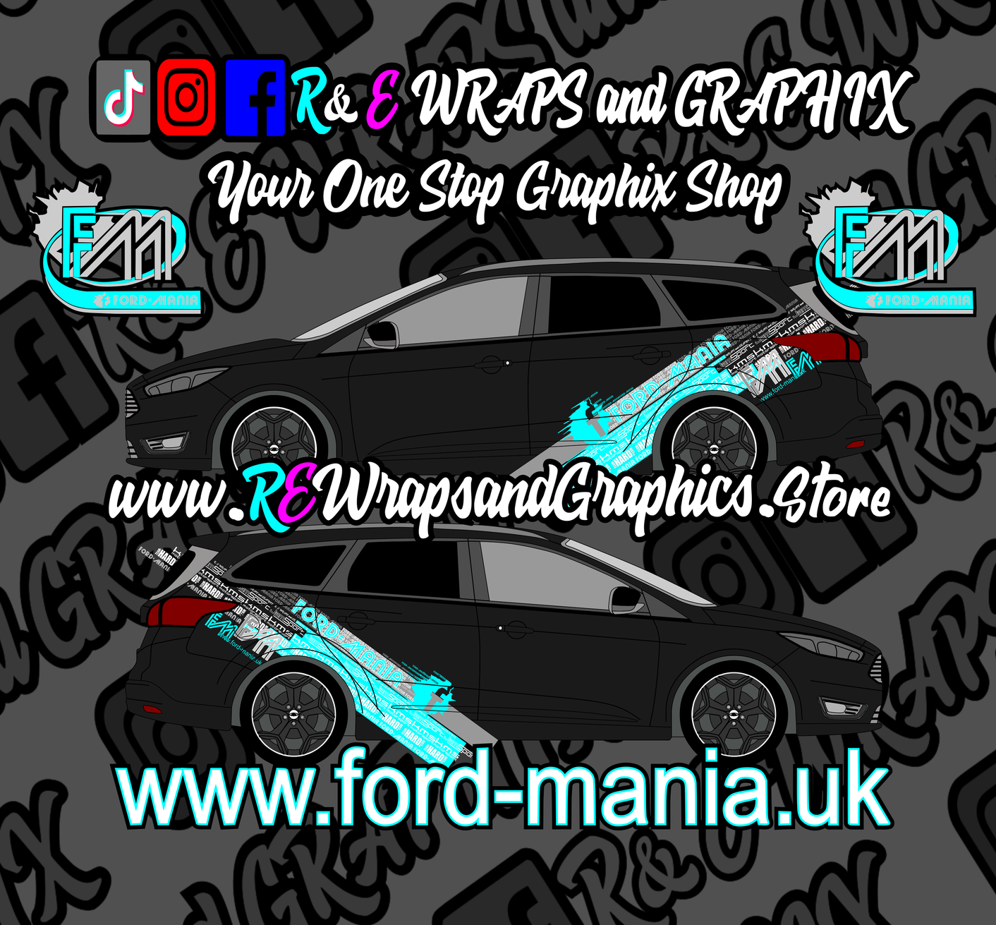 Ford Focus Estate 2011-14 Ford Mania Graphic Kit
