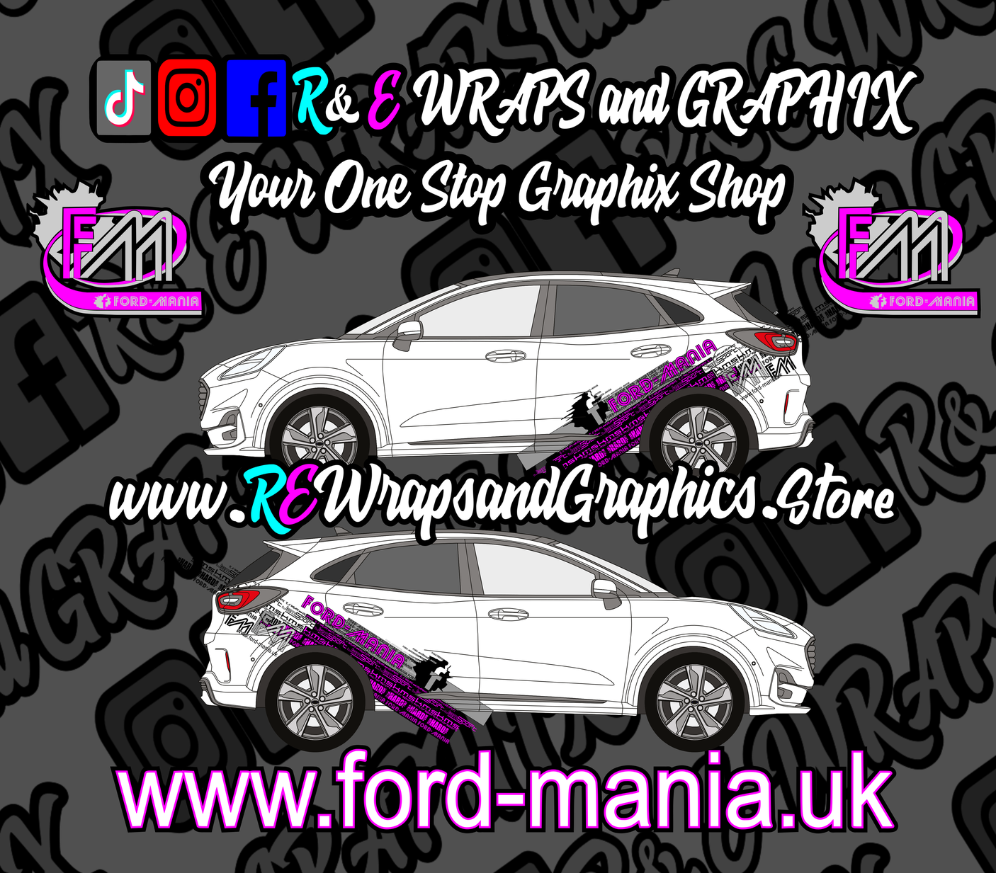 Ford Puma 2019 onwards Ford Mania Graphic Kit