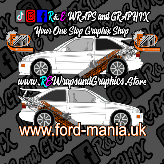 Ford Escort 1992-96 Cosworth Ford Mania Graphic Kit